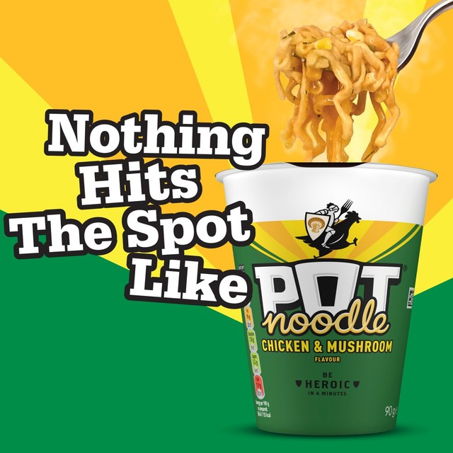 Pot Noodle chicken mushroom instant noodle pot 90g, imported from the UK