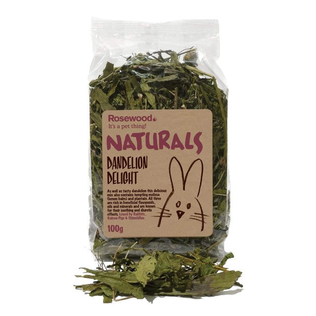 Rosewood Dandelion Delight pet treats 100g, imported from the UK