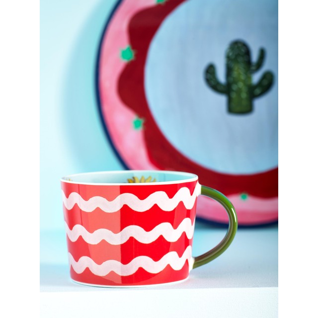 Eleanor Bowmer Electric Coast Sun Mug stoneware 13.5cm, imported from the UK