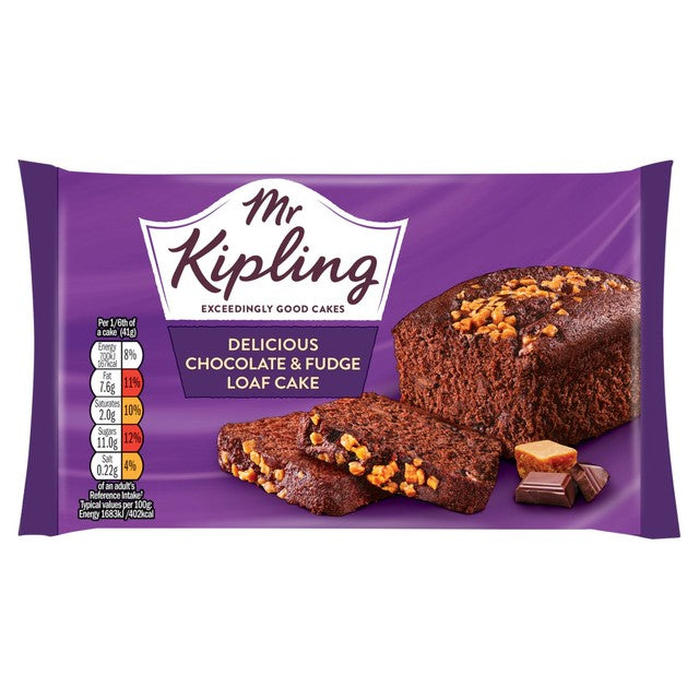 Mr Kipling chocolate and fudge loaf cake, imported from the UK