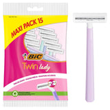 Bic Twin Lady women's disposable razors 15 pack - British product