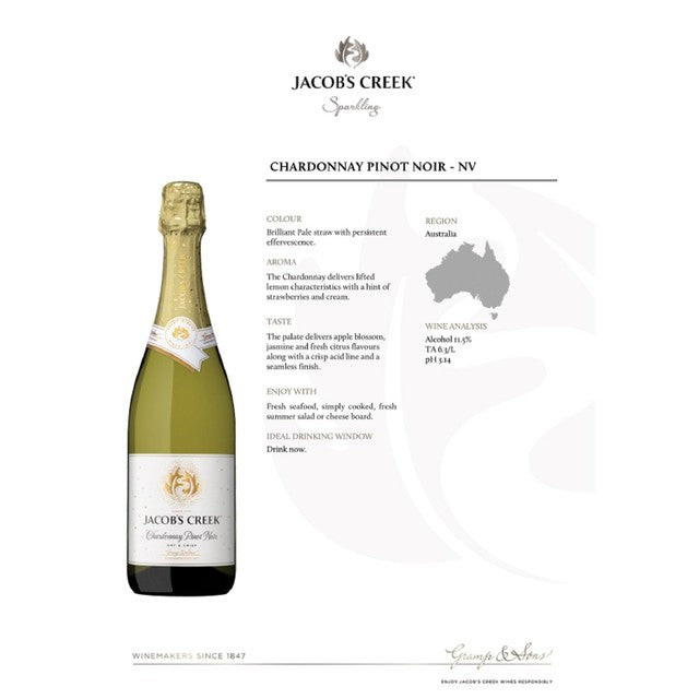 Jacob's Creek Sparkling Brut sparkling wine 75cl, UK version