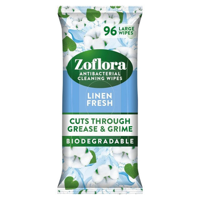 Zoflora Linen Fresh antibacterial wipes 96 pack (British brand)