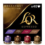 L'OR breakfast assortment coffee pods variety pack 40 pods, UK version