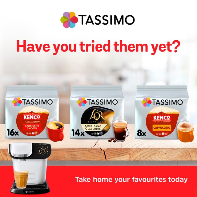 Tassimo Flat White coffee pods 8 pack (British brand)