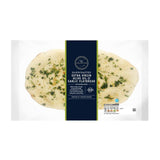 M&S extra virgin olive oil and garlic flatbread 220g, imported from the UK
