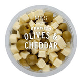 M&S M&S Pitted Green Manzanilla Olives & Matured Cheddar Cheese Pot 180g- Buy online at McGrocer