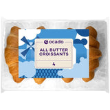 Ocado all butter croissants 4 pack, imported from the UK