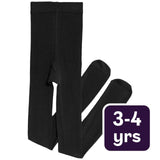 M&S Girls Cotton Rich School Tights Black 3-4 Years