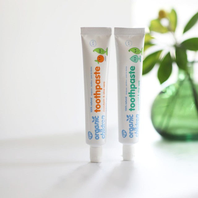 Green People Children's Spearmint & Aloe Vera Fluoride Free Toothpaste 50ml, imported from the UK