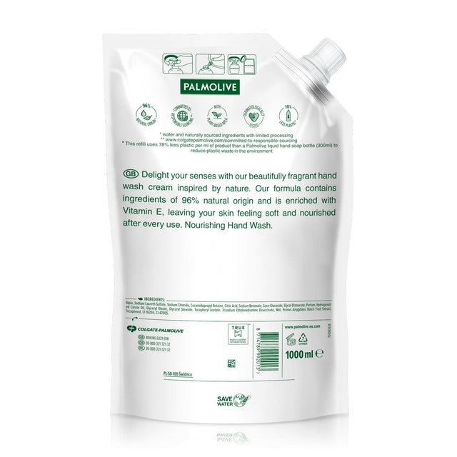Palmolive Milk and Honey Handwash Refill 1L, imported from the UK