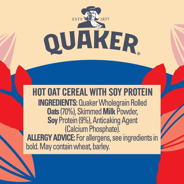 Quaker High Protein Original porridge pot 49g, imported from the UK