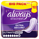 Always Incontinence Pads Ultimate Night 12 Pack - British product