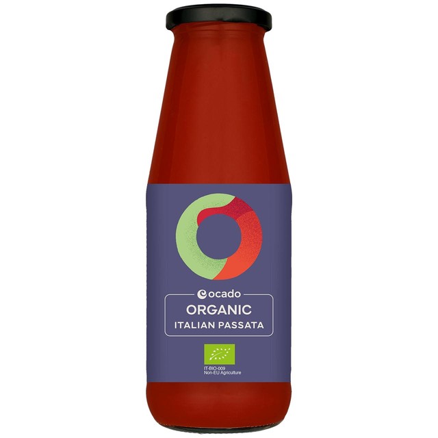 Ocado Organic Italian Passata 680g, imported from the UK