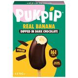 PUKPIP banana dark chocolate 3x70g, imported from the UK