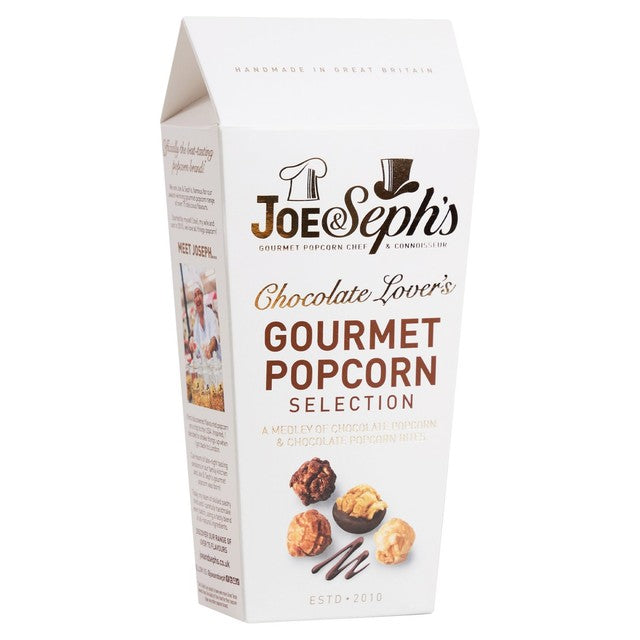 Joe & Sephs chocolate lovers gourmet popcorn box 105g, UK version