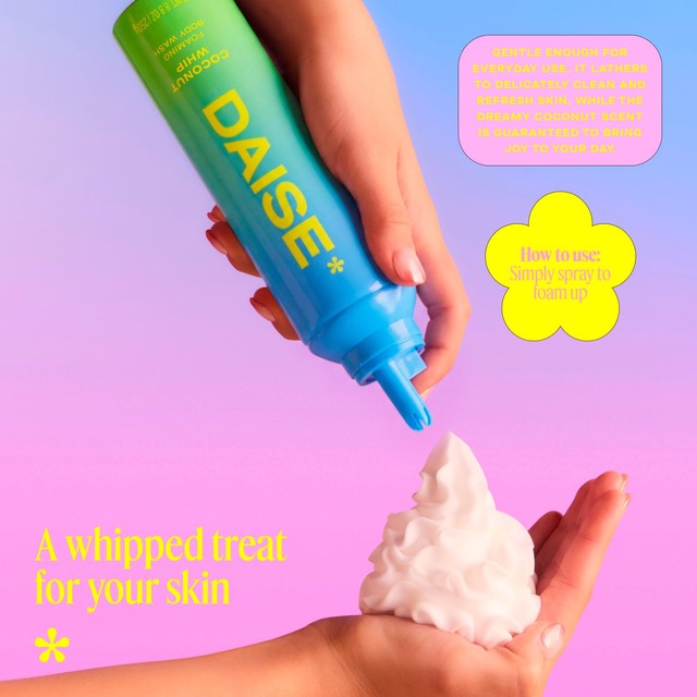 DAISE foaming body wash Coconut Whip, imported from the UK