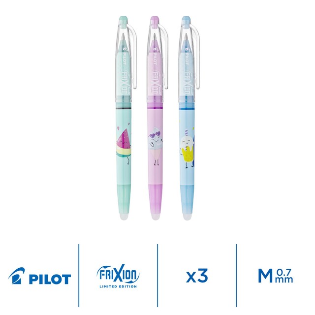 Pilot Frixion Pool Party erasable gel pens pack of 3 - British product