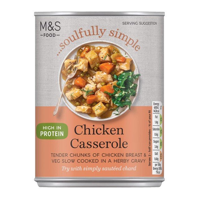 M&S chicken casserole with vegetables 400g tin, imported from the UK
