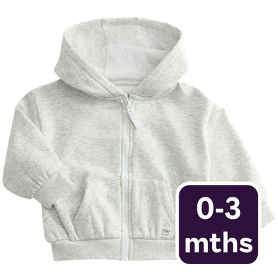 M&S Tommy Zip Up Hoodie Grey Marl Infant 0-3 Months