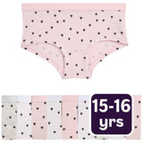 M&S Shorts mit Herzmuster aus Baumwollmischgewebe, Größe 15-16 Jahre, 10er-Pack