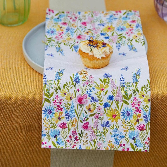 Talking Tables Meadow paper party napkins 17cm (British brand)
