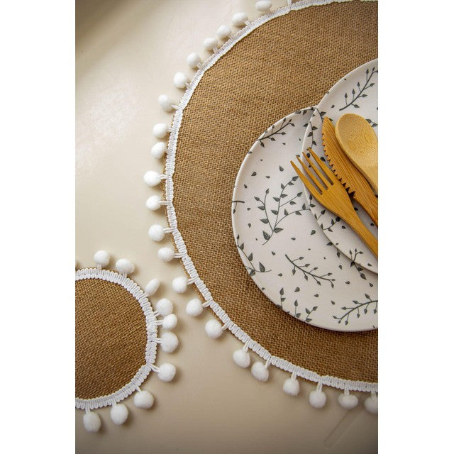 Natural Elements hessian placemats set of four, imported from the UK