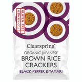 M&S Clearspring Organic Japanese Brown Rice Crackers Black Pepper & Tamari Gluten-Free Crackers 40g- Buy online at McGrocer