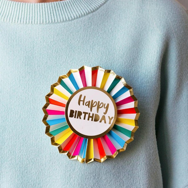 Talking Tables rainbow birthday badge 12cm (British brand)