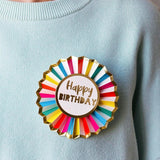 Talking Tables rainbow birthday badge 12cm (British brand)