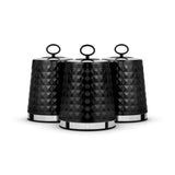 M&S Tower Solitaire Set of 3 Black Kitchen Storage Canisters- Buy online at McGrocer