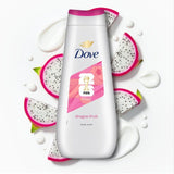 Dove Advanced Replenishing Body Wash with dragon fruit and coconut cream, imported from the UK