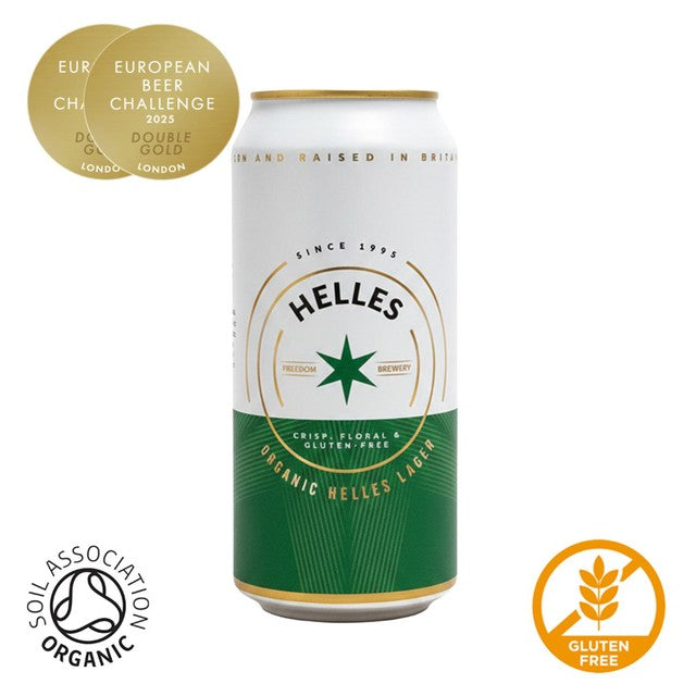Freedom Brewery organic Helles lager 4.8%, UK version