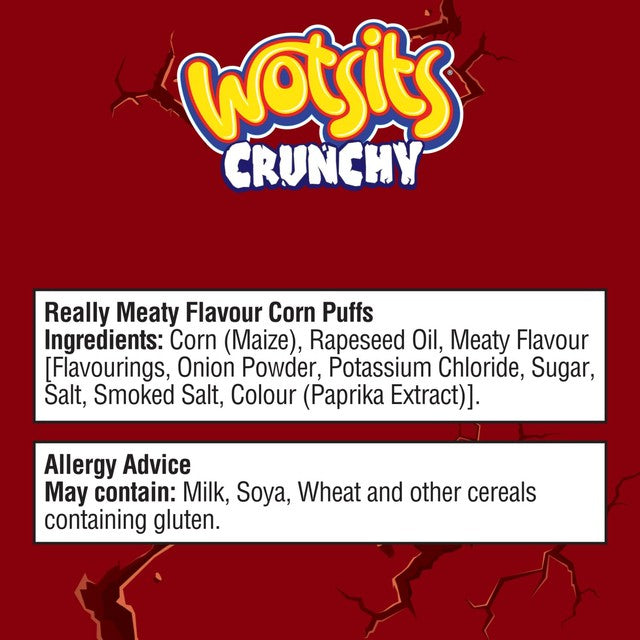 Wotsits corn puffs Really Meaty 115g, imported from the UK