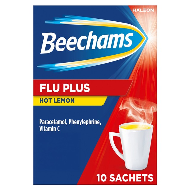Beechams Flu Plus lemon sachets - British product