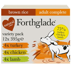 Natural Brown Rice Wet Dog Food Variety Pack 12 x 395g
