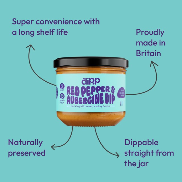 Dipp red pepper and aubergine dip 205g - British product