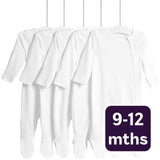 M&S M&S Core Zip Footed Sleepsuit White Baby Sleepsuit 9-12 Months- Buy online at McGrocer