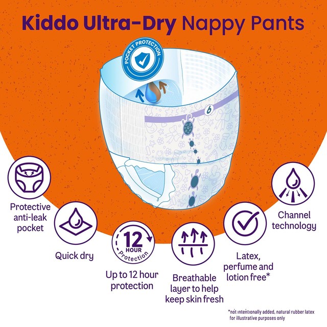 Ocado Kiddo Nappy Pants Size 6 32 Pack, imported from the UK