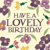 Woodmansterne Emma Bridgewater purple flowers birthday card - British product