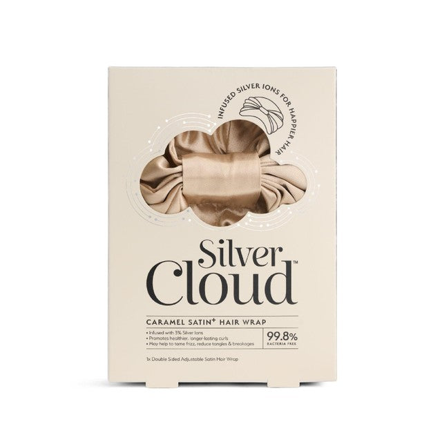 Silver Cloud hair wrap in caramel (British brand)