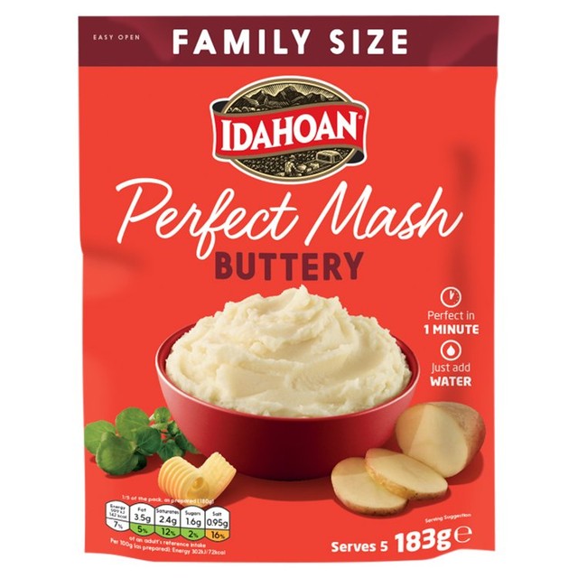 Idahoan Buttery dried mashed potato mix 183g, UK version