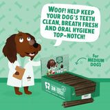 Denzel's medium dog dental chews with peanut butter, peppermint, and parsley, 28x30g pack - British product