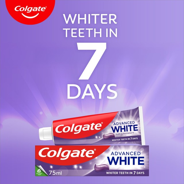 Colgate Advanced White Purple toothpaste, imported from the UK