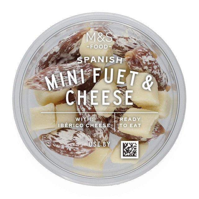M&S Spanish mini fuet and cheese snack 100g, imported from the UK