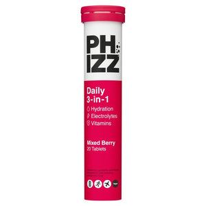Phizz Mixed Berry Hydration Electrolyte and Vitamin Effervescent Tablet 20 Tablets