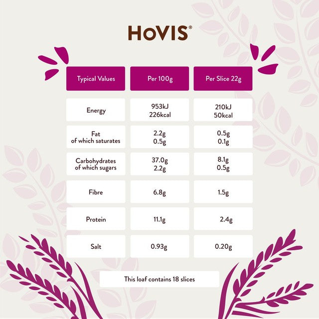Hovis Nimble Wholemeal bread 400g, UK version