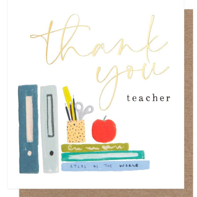 Caroline Gardner apple thank you teacher card 14.5x14 cm - British product