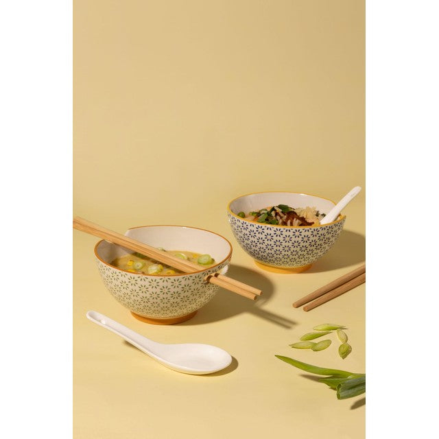 Rayware Typhoon rice and soup bowl set with chopsticks and spoons 2 x 240ml (British brand)