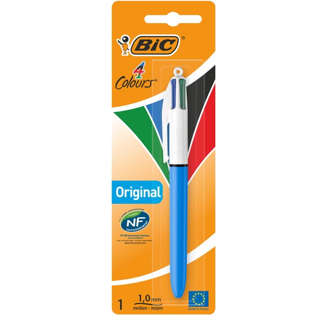 BIC 4 Colours Original Ballpoint Pen single pack - British product